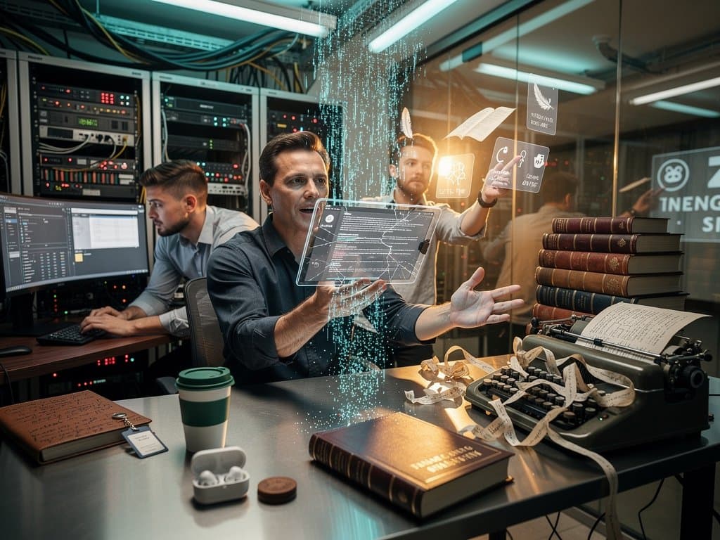 Digitale Darstellung Notion Leak mit exposed E-Mails und Literatur-Elementen